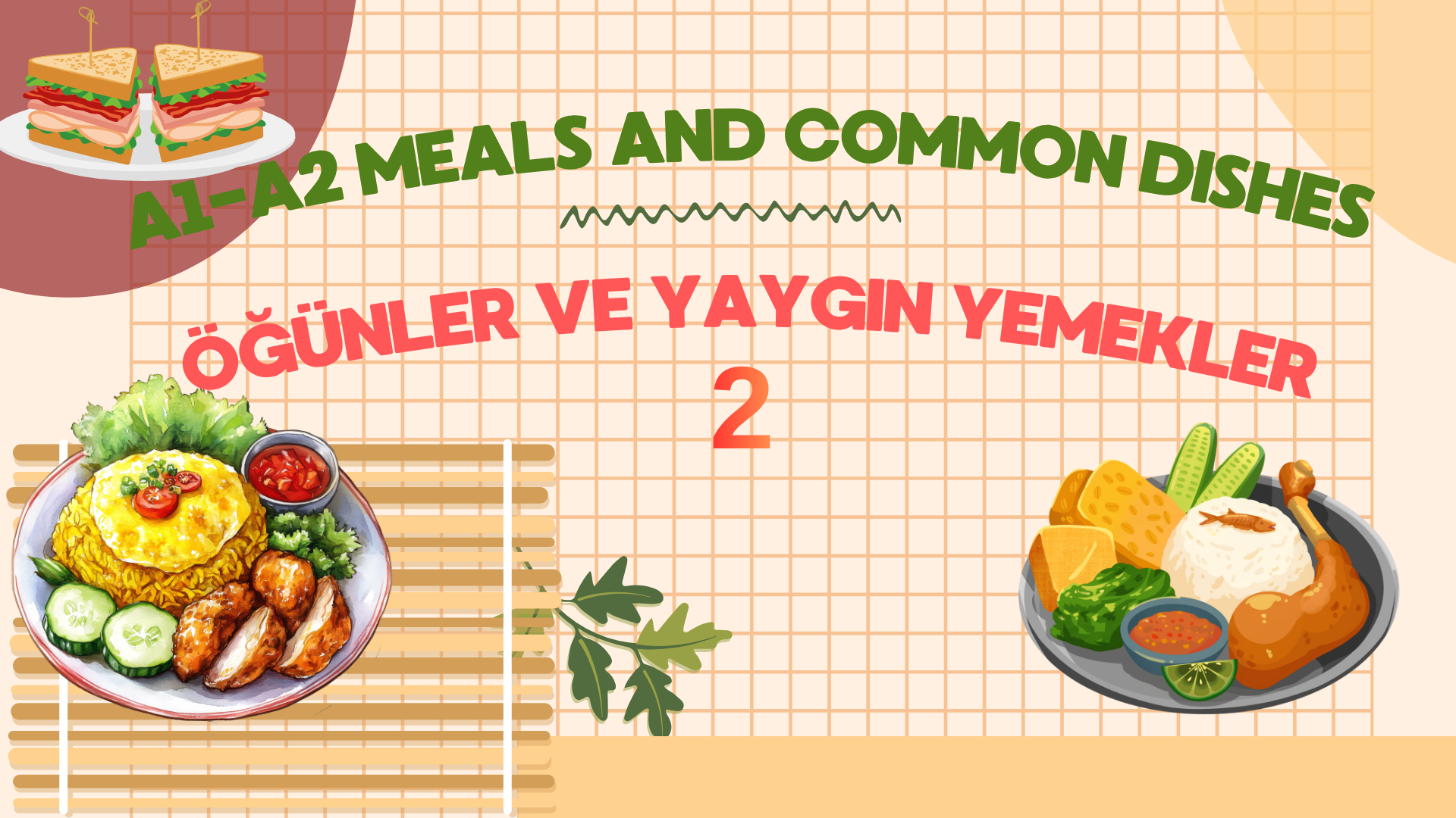 A1-A2  Meals and Common Dishes � ���nler ve Yayg�n Yemekler