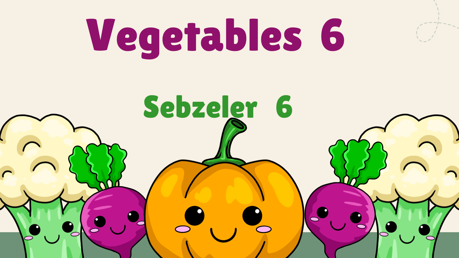 �ngilizce Sebzeler 6 Vegetables