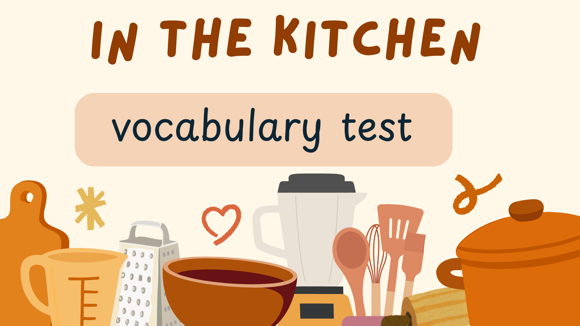 In the kitchen vocabulary test