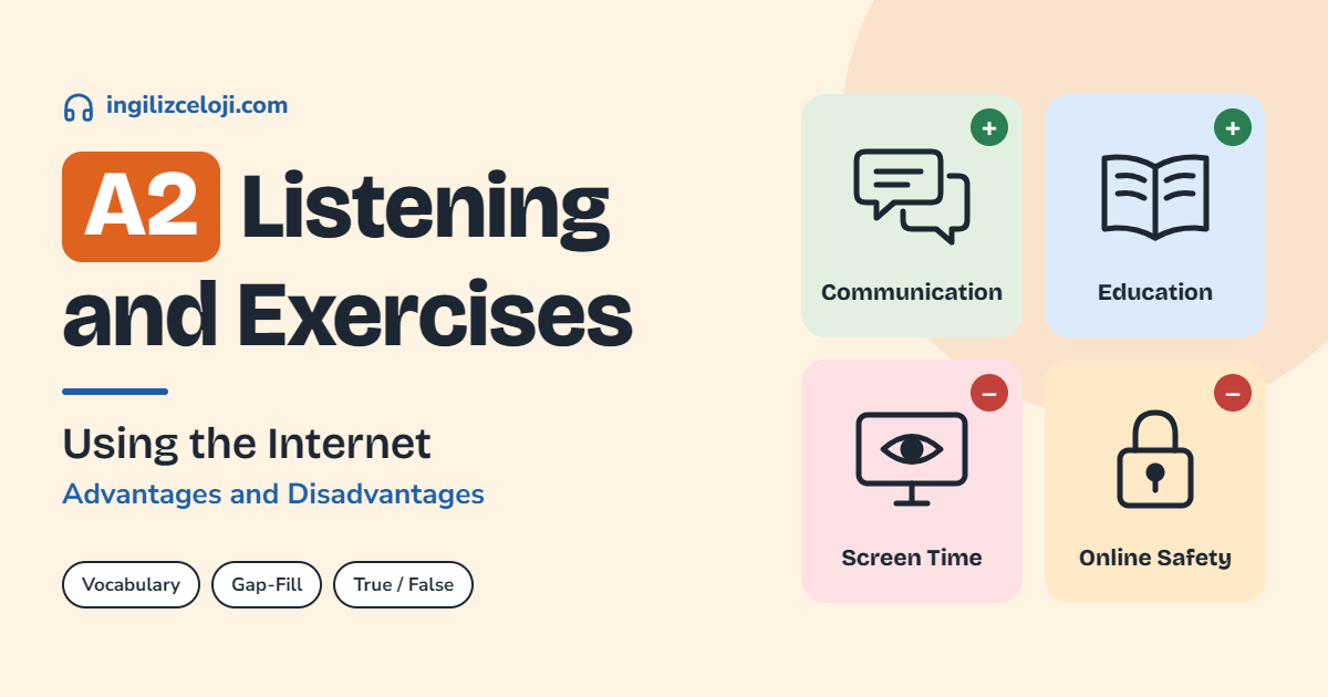 A2 �ngilizce Dinleme: The Advantages and Disadvantages of Using the Internet